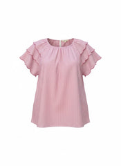 "Buffy" Striped  Blouse - The Katie Grace Boutique