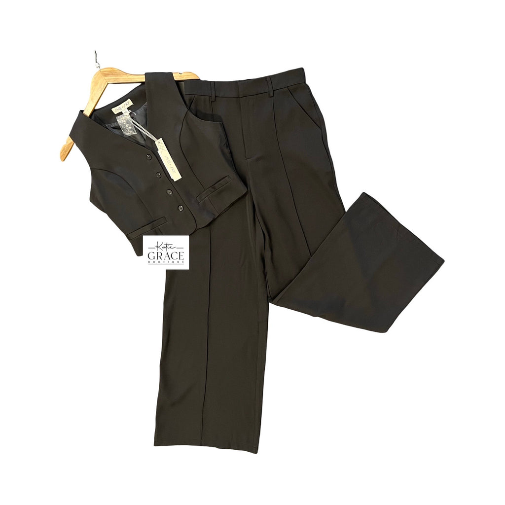 "Cassidy" Pintuck Slacks - The Katie Grace Boutique