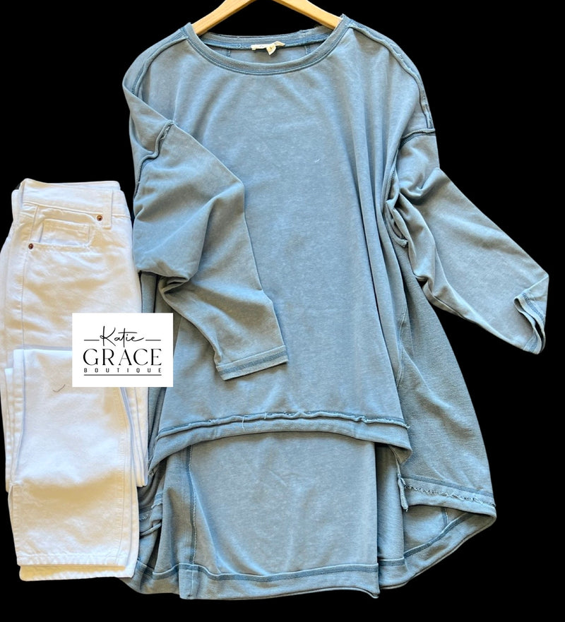 "Alexis" Oversized Mineral Washed Tunic