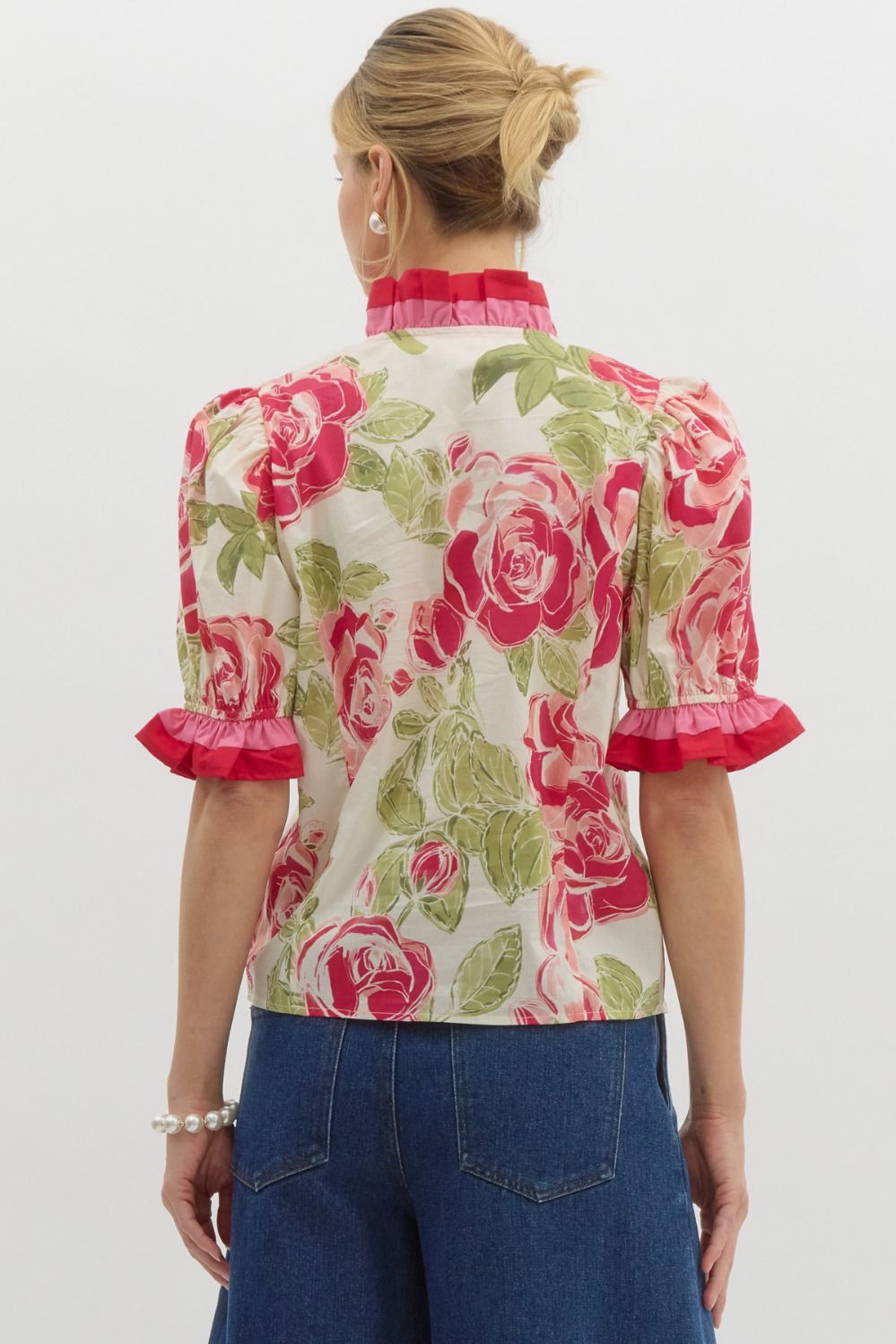 "Darla" Floral Blouse - The Katie Grace Boutique