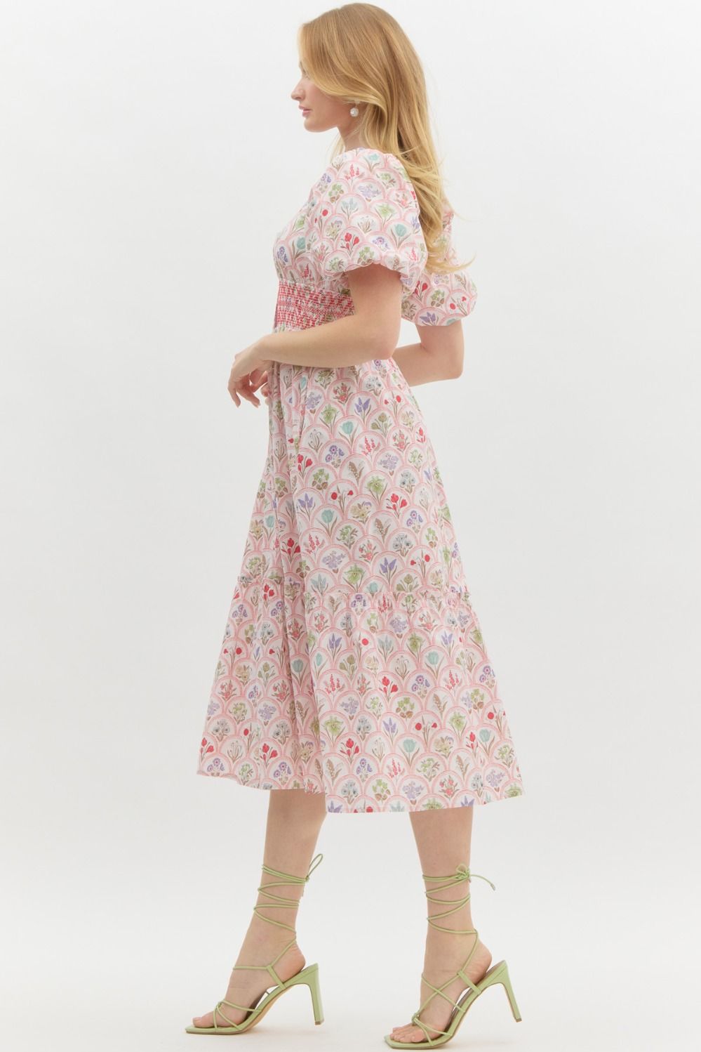 "Elizabeth" Floral Midi Dress - The Katie Grace Boutique