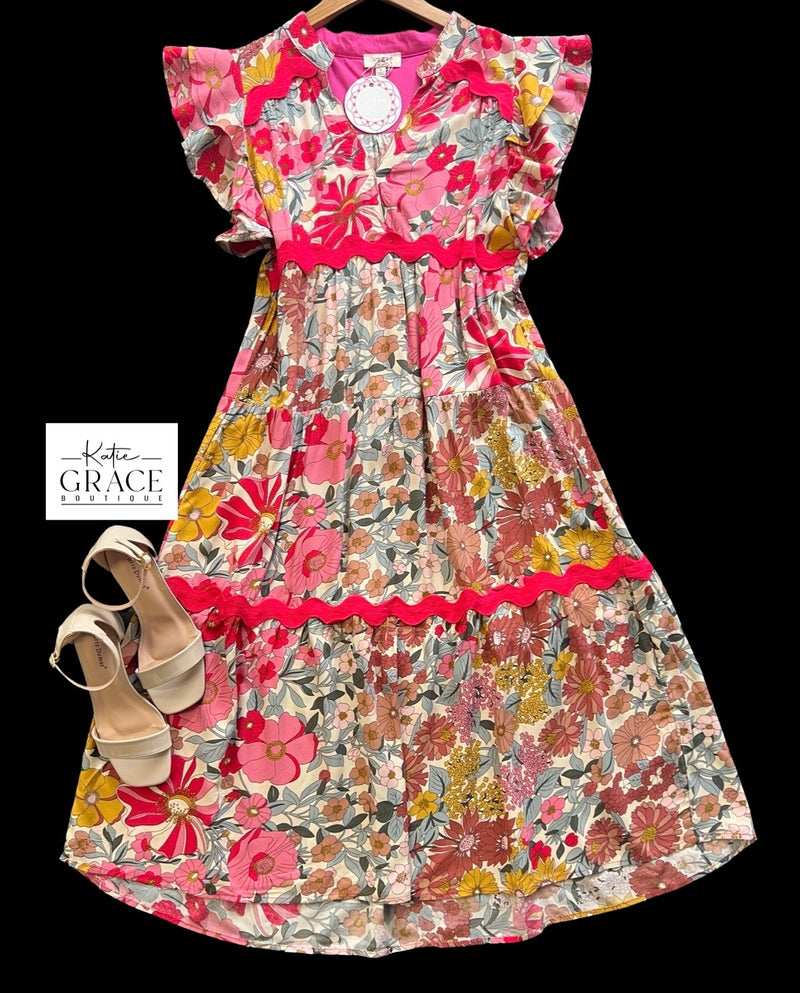 "Sasha" Floral Midi Dress