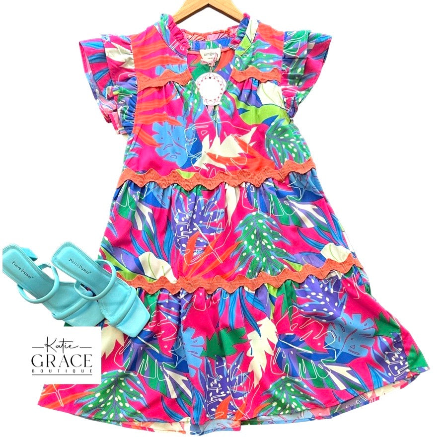 "Yancy" Tropical Print Dress