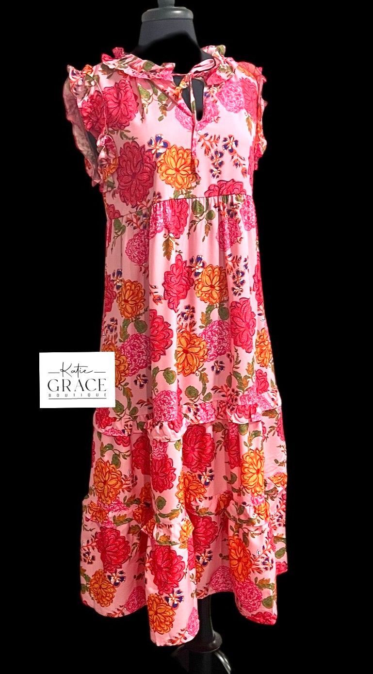 "Dahlia" Floral Midi Dress