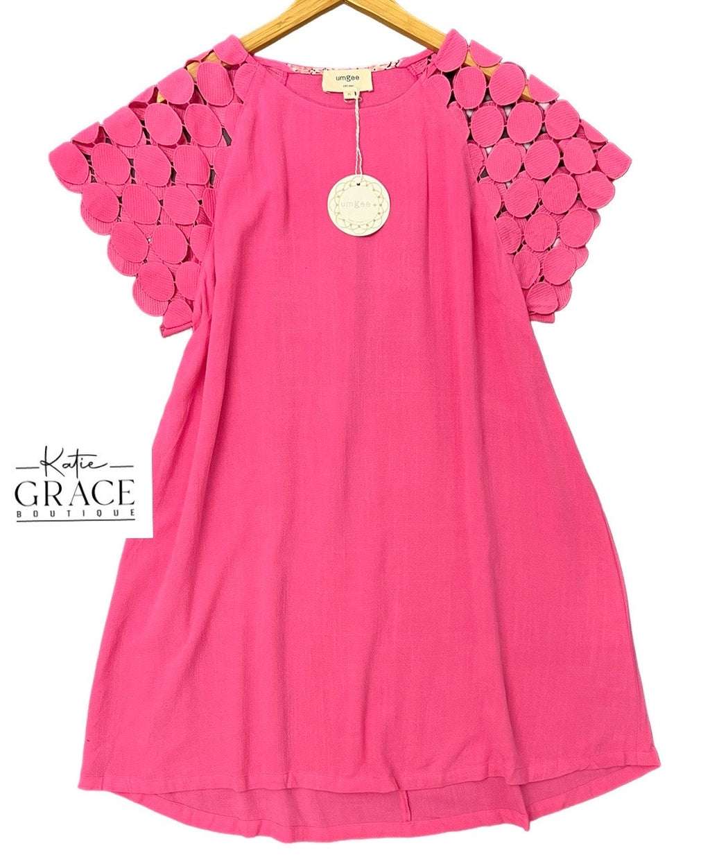 "Yancy" Circle Embroidered Sleeve Dress - The Katie Grace Boutique