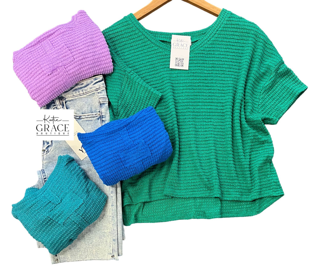 "Alexi" Waffle Knit Top