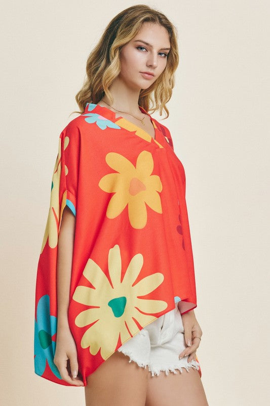 "Iggy" Oversized Blouse - The Katie Grace Boutique