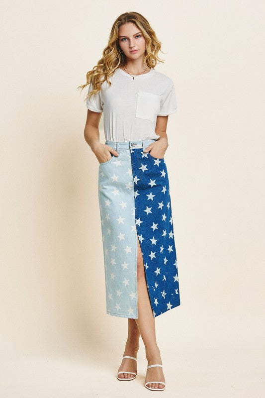 "Starla" Denim Skirt - The Katie Grace Boutique