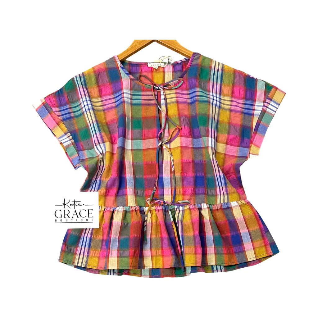 "Everly" Plaid Blouse