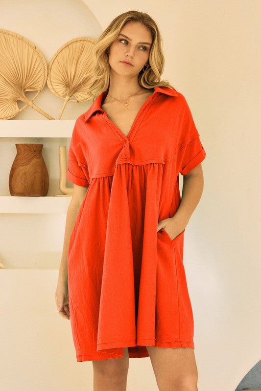 "Mallory" Deep V neck Dress - The Katie Grace Boutique