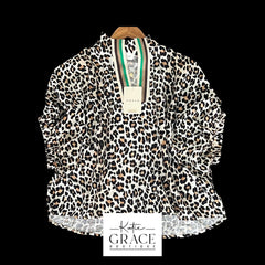 "Bella" Leopard Blouse - The Katie Grace Boutique