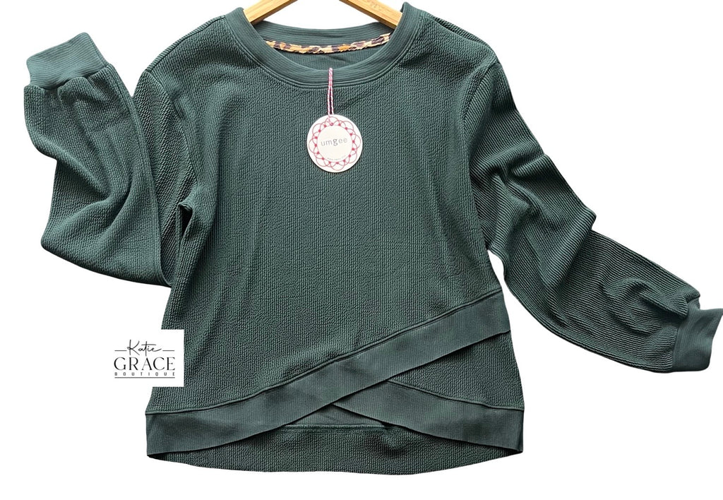 "Krista" Ribbed Crossover Hem - The Katie Grace Boutique