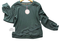 "Krista" Ribbed Crossover Hem - The Katie Grace Boutique