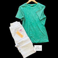 "Erika" Mineral Washed Top - The Katie Grace Boutique