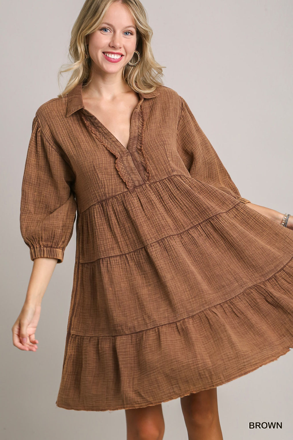 "Maggie" Soft Cotton Mineral Washed Dress - The Katie Grace Boutique