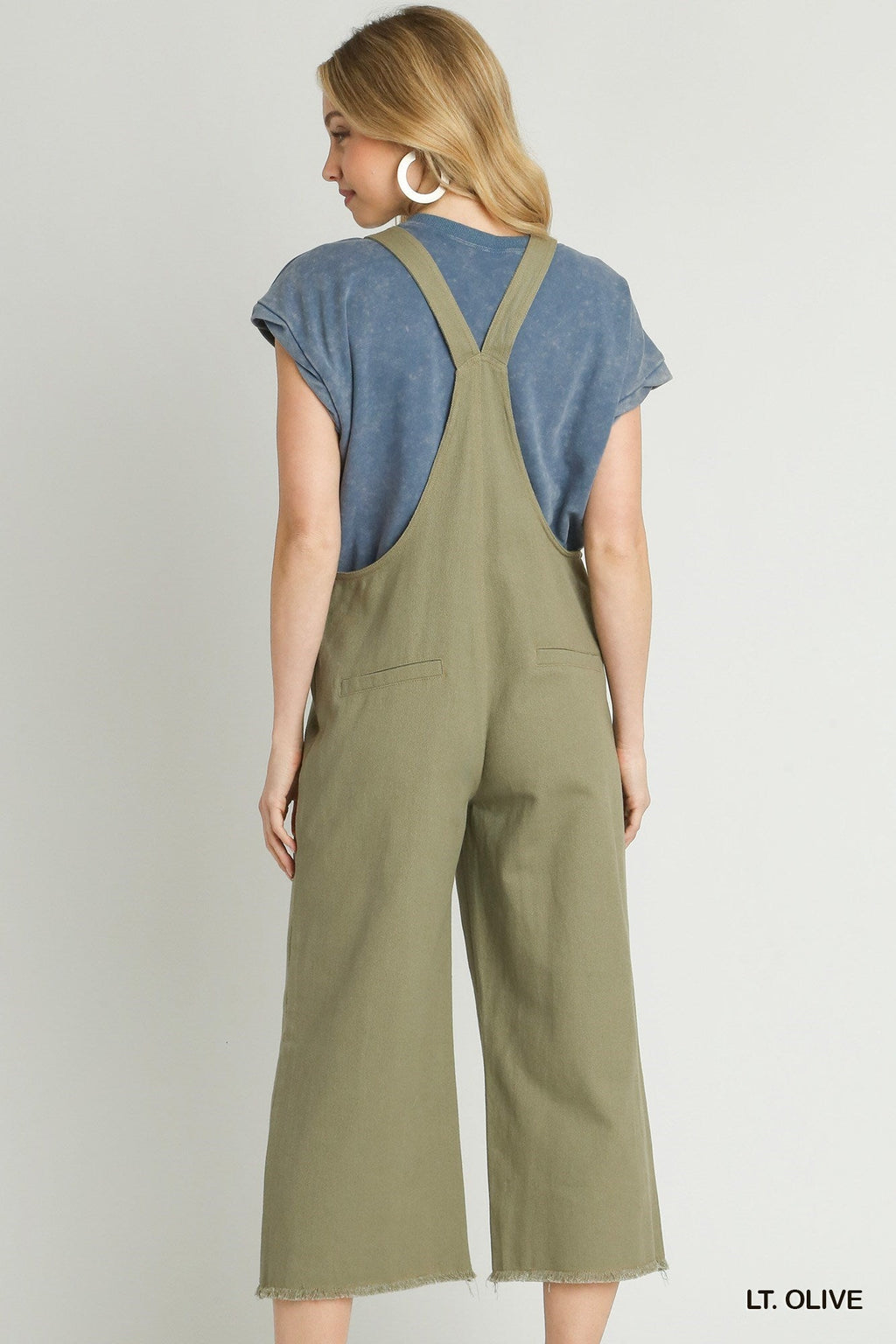 "Carrie" Cropped Twill Overalls