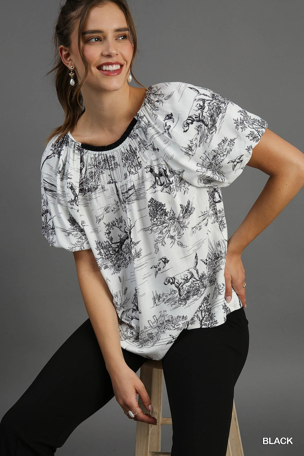 "Molly" Landscape Blouse - The Katie Grace Boutique