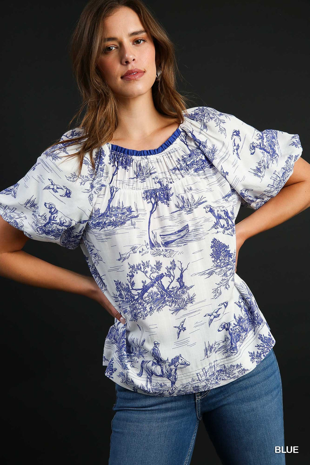 "Molly" Landscape Blouse - The Katie Grace Boutique