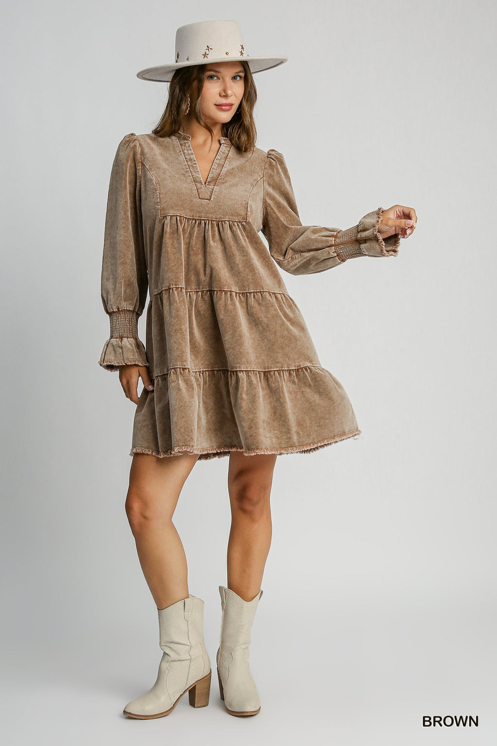 "Lauren" Mineral Washed Corduroy Dress - The Katie Grace Boutique