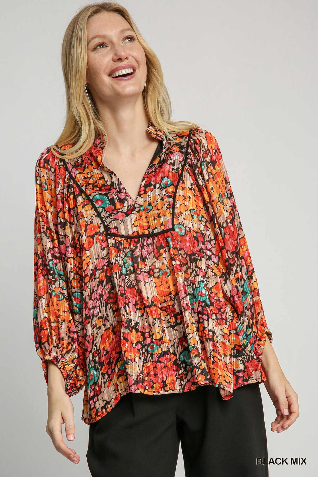 "Odelia" Floral Blouse - The Katie Grace Boutique