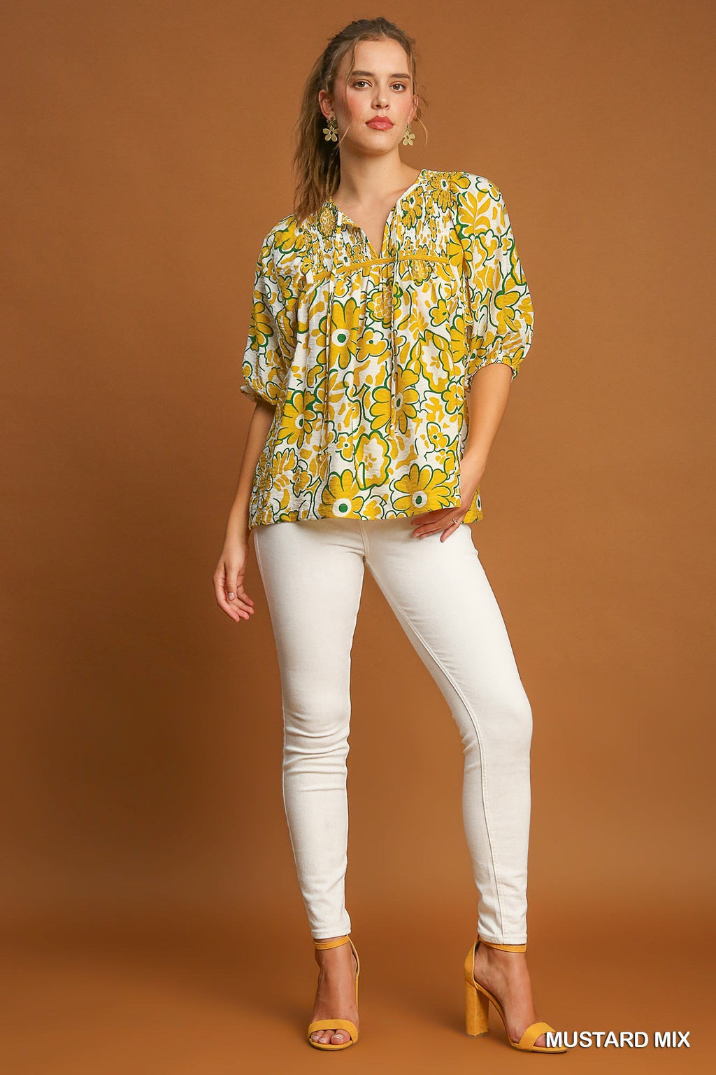 "Sunnie" Floral Blouse - The Katie Grace Boutique