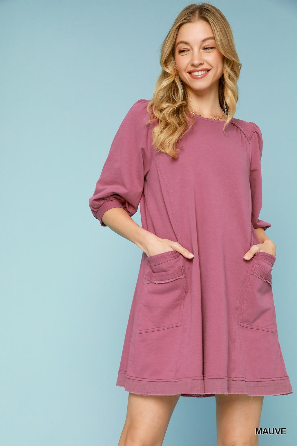 "Violet" French Terry Dress - The Katie Grace Boutique