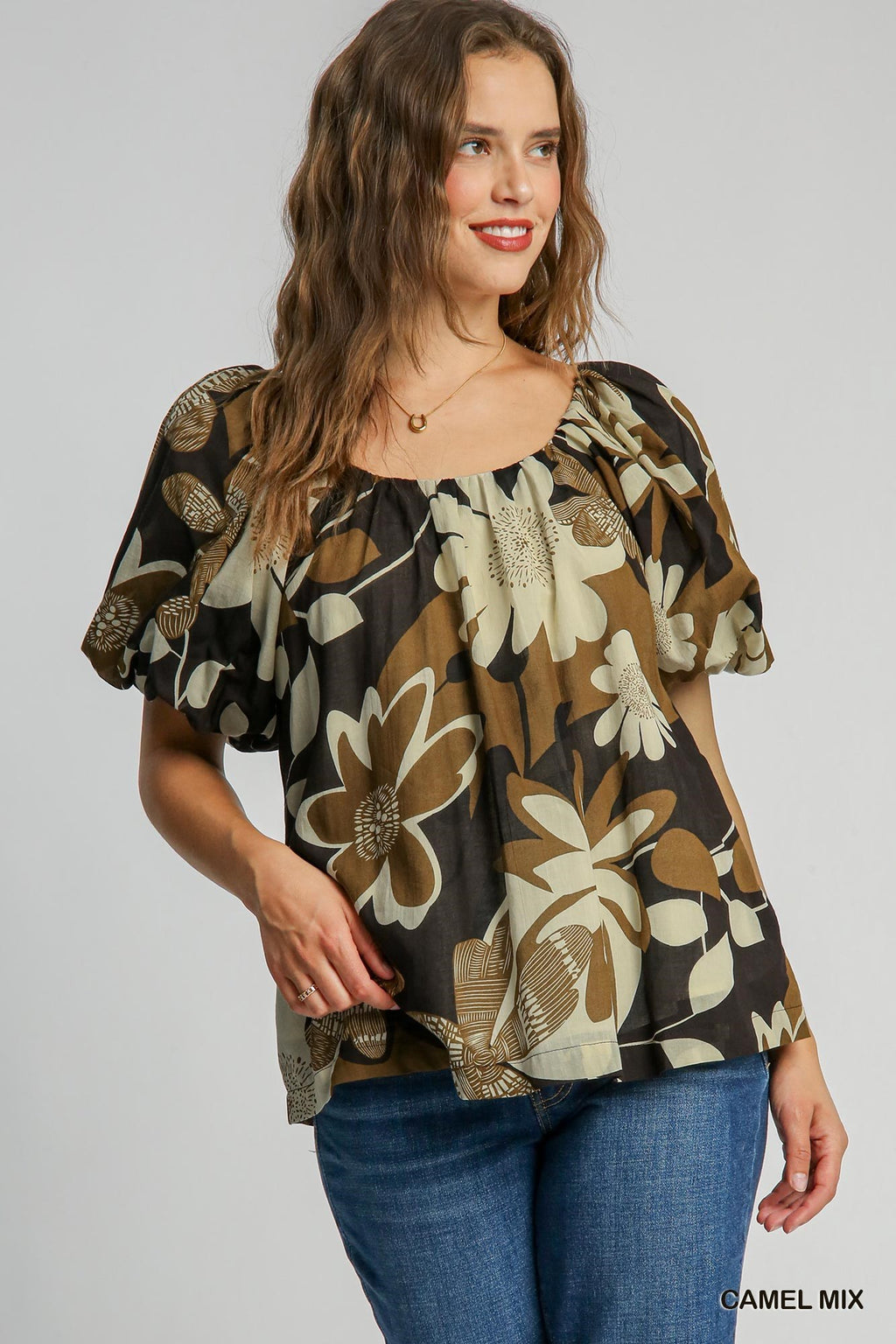 "Lucille" Floral Blouse - The Katie Grace Boutique