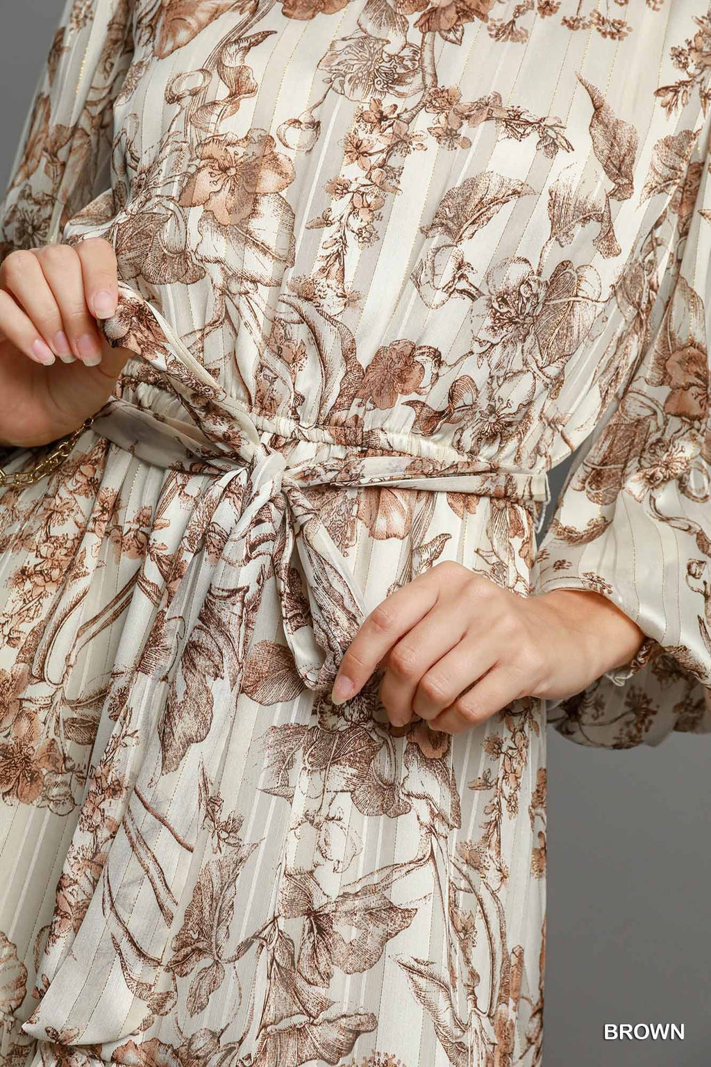 "Joan" Lurex Floral Dress - The Katie Grace Boutique