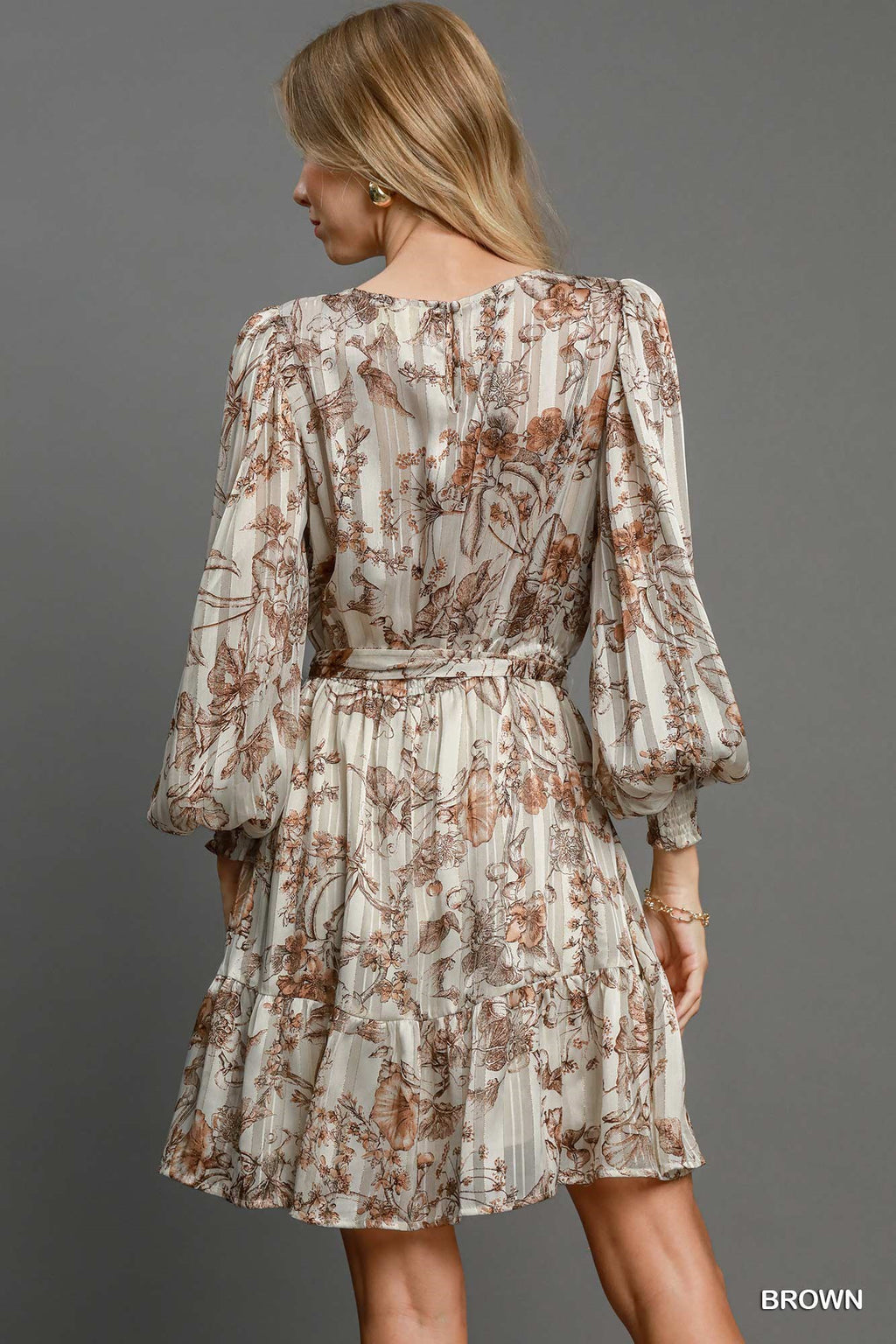 "Joan" Lurex Floral Dress - The Katie Grace Boutique