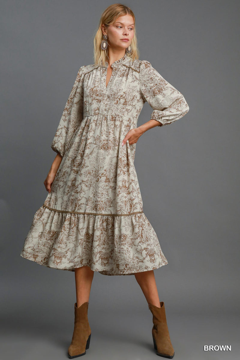 "Hadley" Toile Midi Dress