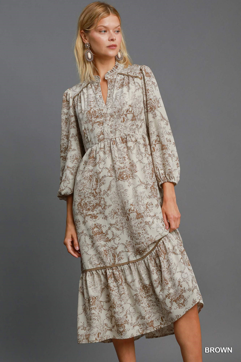 "Hadley" Toile Midi Dress