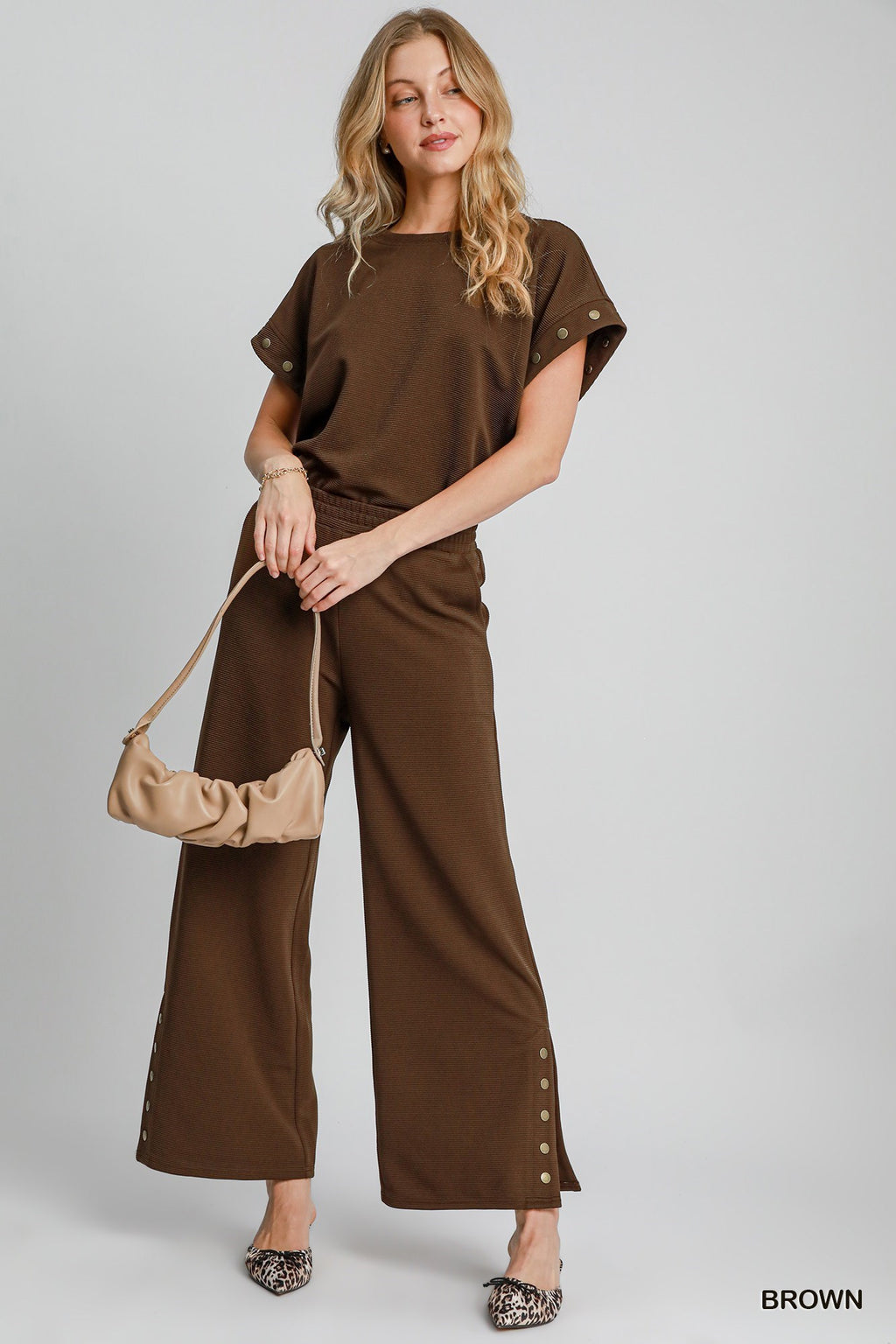 "Heidi" Matching Separates, Brown - The Katie Grace Boutique