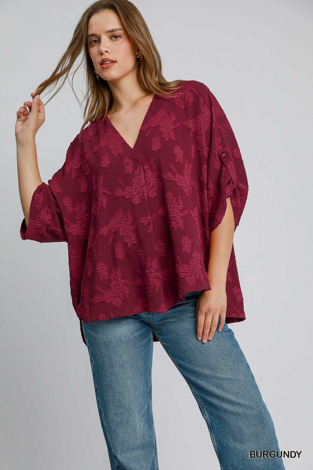 "Virginia" Tonal Embroidered Blouse - The Katie Grace Boutique