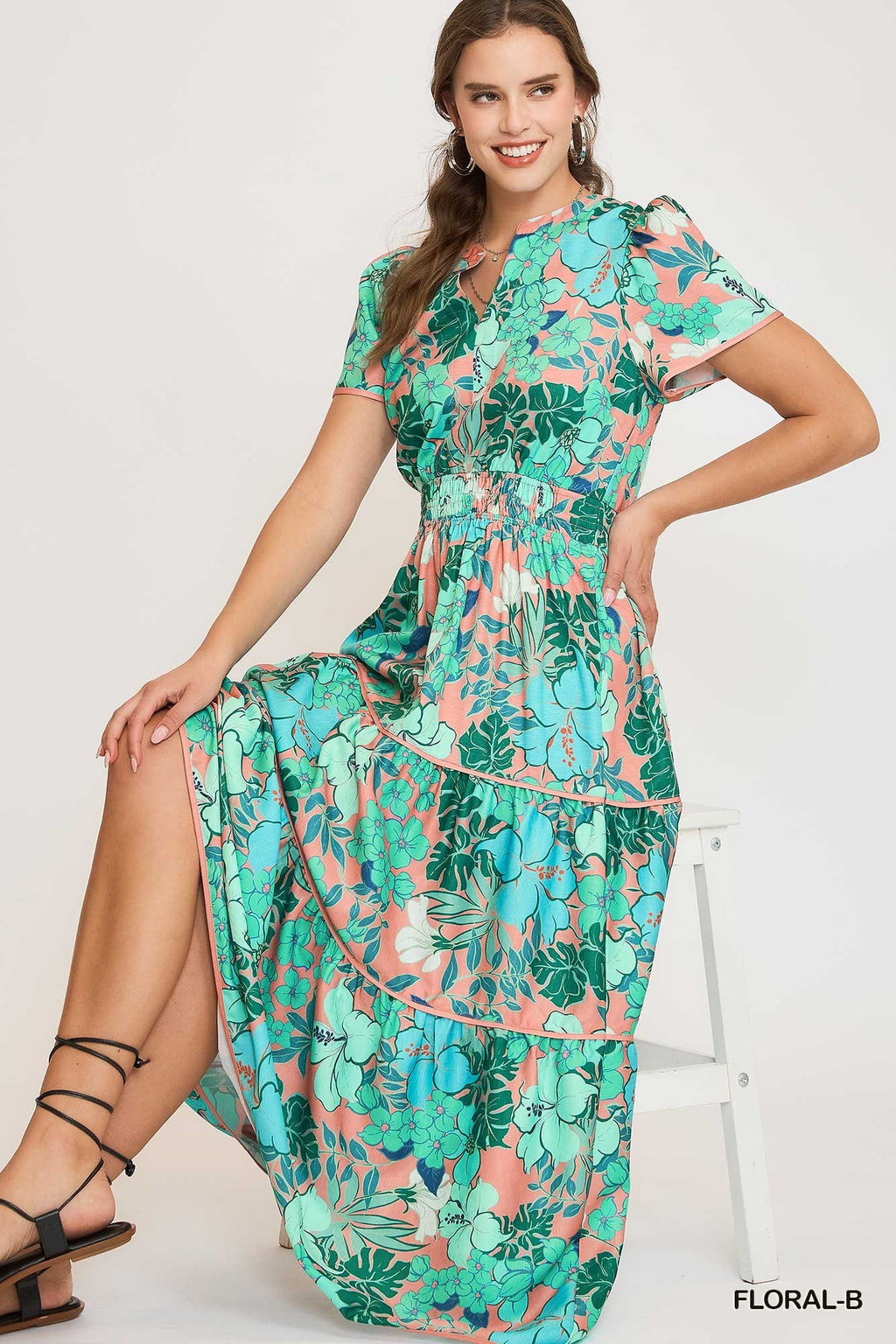 "Trista" Floral Dress - The Katie Grace Boutique