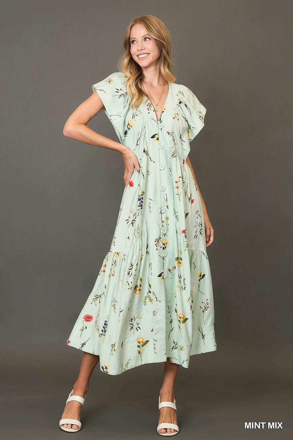 "Harper" Wildflower Midi Dress - The Katie Grace Boutique