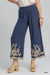 "Charmaine" Embroidered Separates. Navy - The Katie Grace Boutique