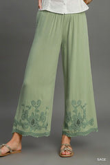 "Charmaine" Embroidered Matching Separates, Sage - The Katie Grace Boutique