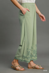 "Charmaine" Embroidered Matching Separates, Sage - The Katie Grace Boutique