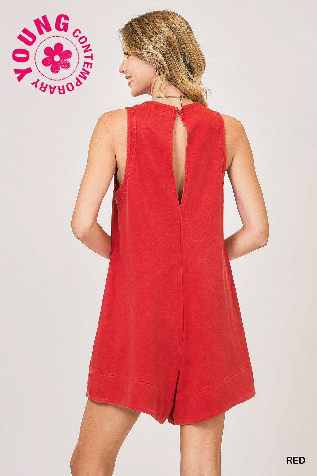 "Roxie" Mineral washed Romper, 3 colors - The Katie Grace Boutique