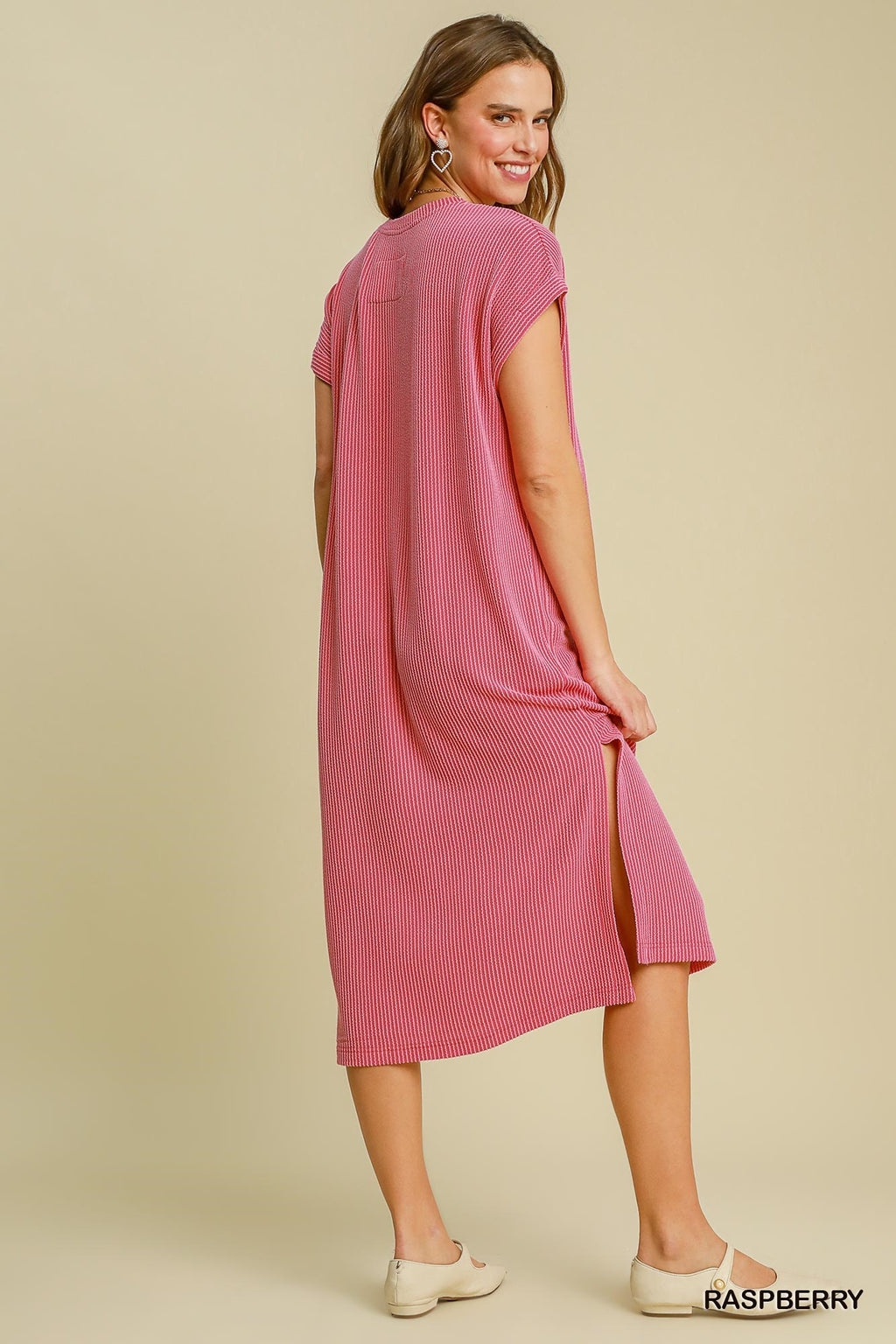 "Laura" Curly Ribbed Dress - The Katie Grace Boutique