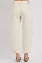 "Aimee" Cream Barrel Jeans - The Katie Grace Boutique