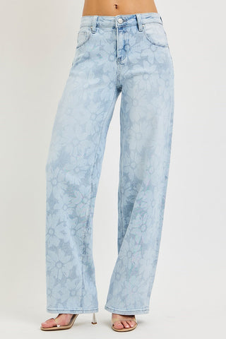 "Flora" Floral Jeans - The Katie Grace Boutique