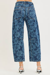 "Loli" Barrel Floral Jeans - The Katie Grace Boutique