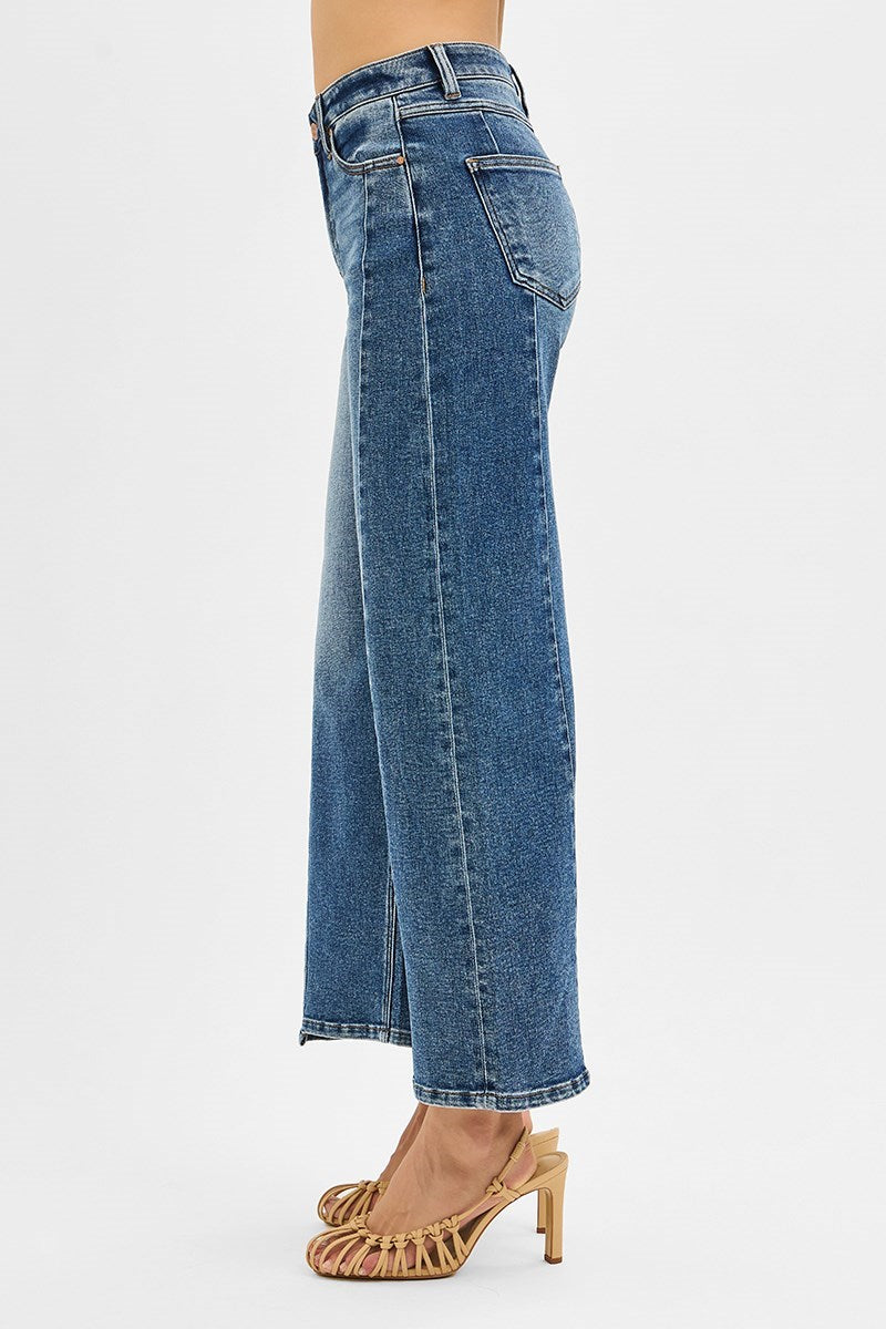 "Azure" Cropped Wide Jeans