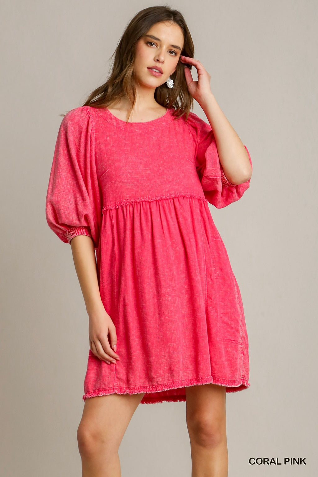 "Lydia" Mineral Washed Dress - The Katie Grace Boutique