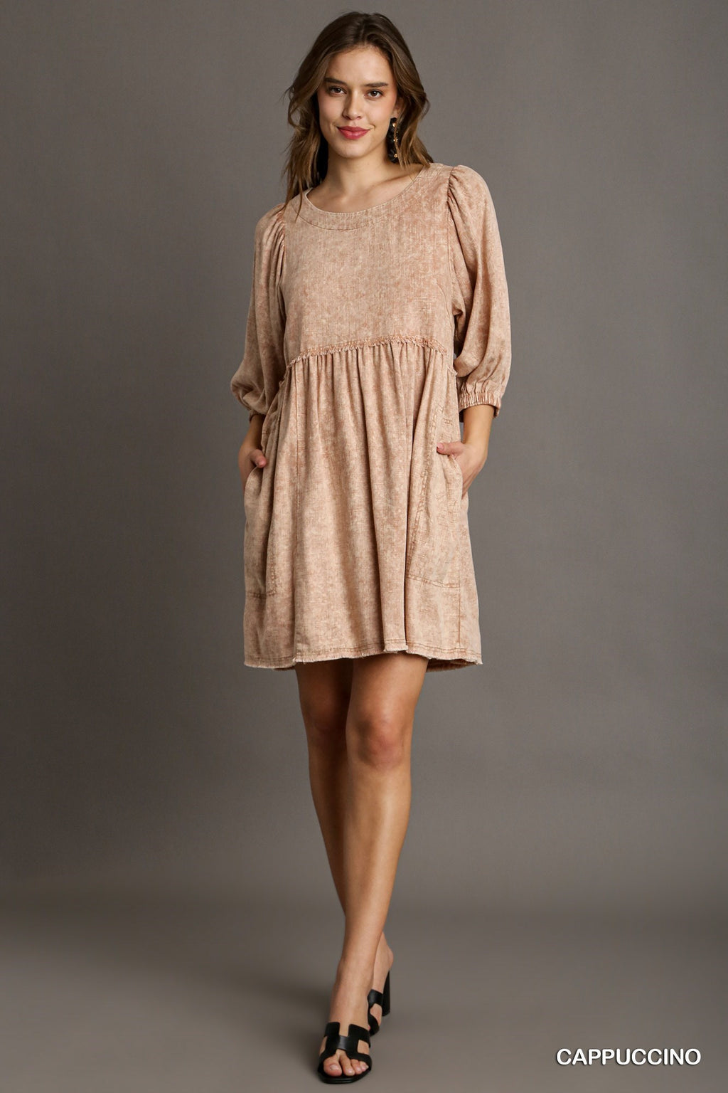 "Lydia" Mineral Washed Dress - The Katie Grace Boutique