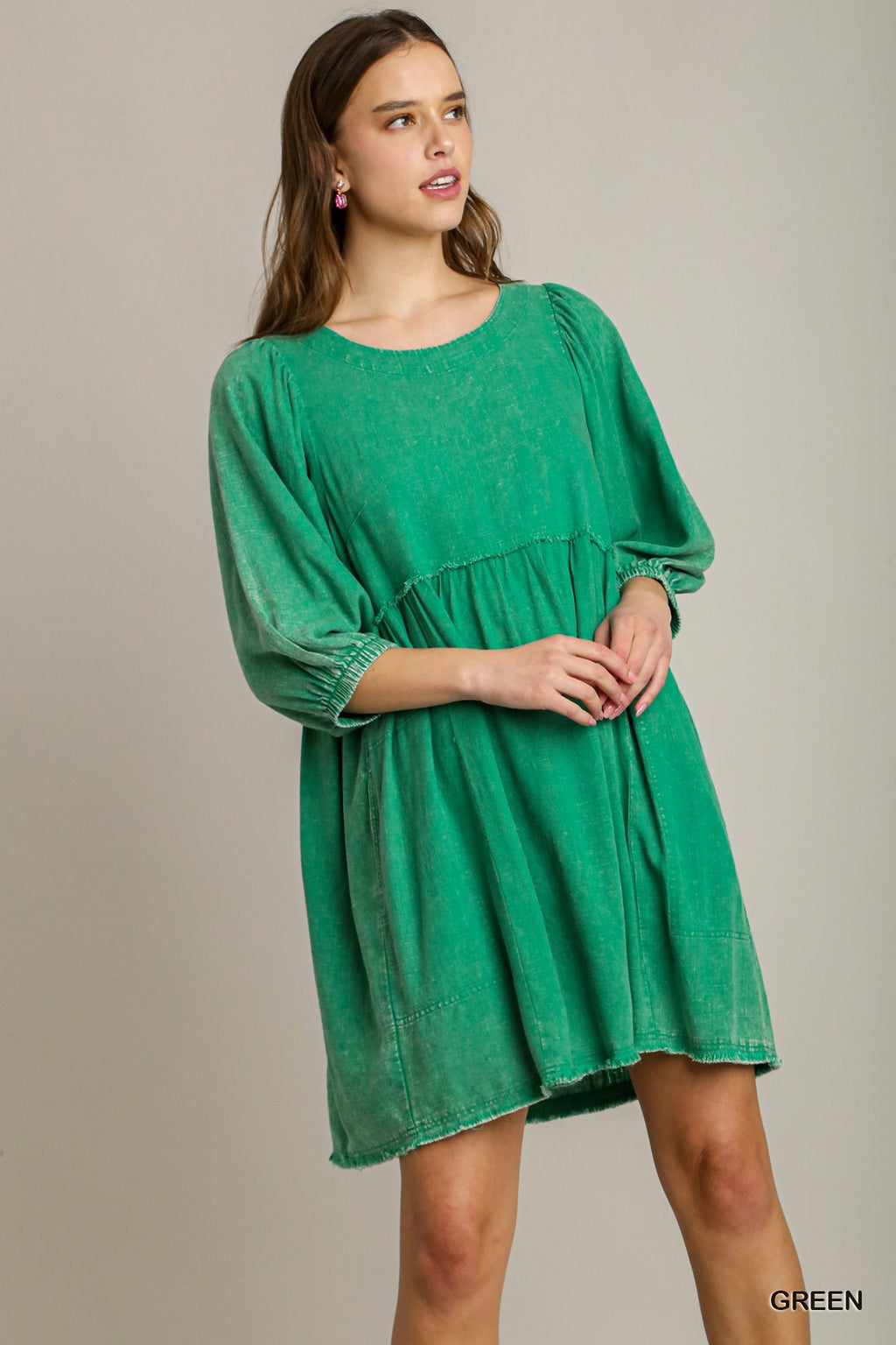 "Lydia" Mineral Washed Dress - The Katie Grace Boutique