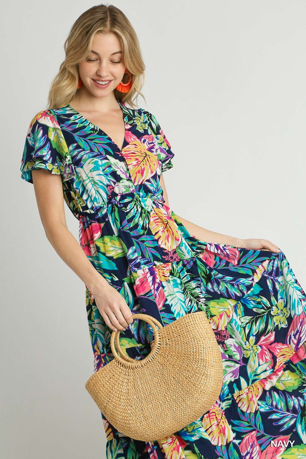"Tracine" Tropical Print Dress