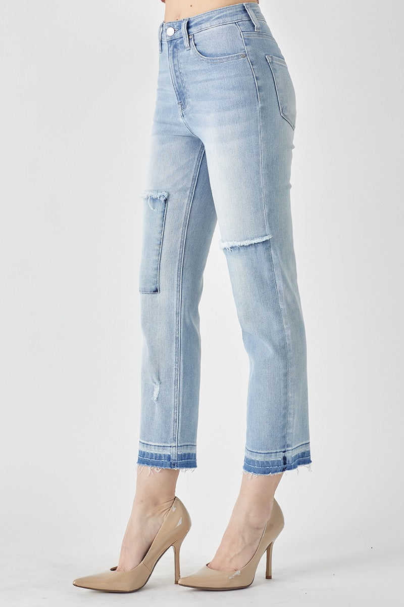 "Jodie" Distressed Cropped Jeans - The Katie Grace Boutique