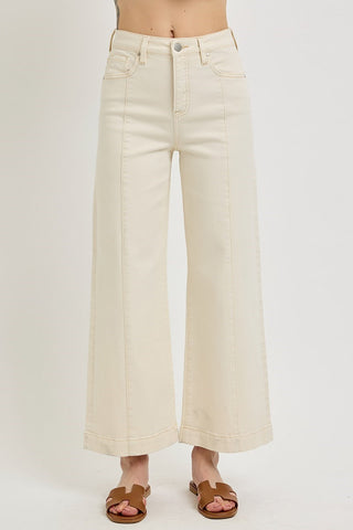 "Tessie" Cropped Cream Jeans - The Katie Grace Boutique